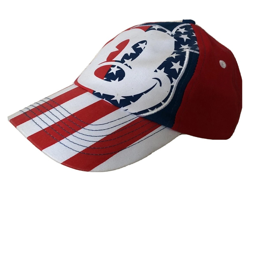 Disney's Mickey Mouse All- American Baseball Cap Red White Blue Sz Youth 21-22"